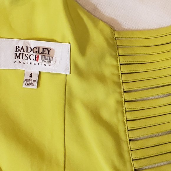 Badgely Mischka Yellow Halterneck Strappy Dress - Picture 8 of 9